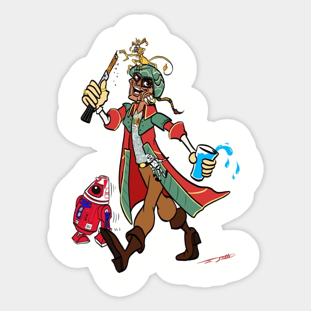 Hondo Ohnaka visits Galaxy's Edge (TechnoRetro Dads Version) Sticker by TechnoRetroDads